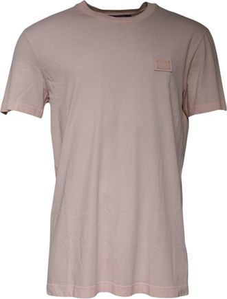 Dolce & Gabbana Beige Logo Crew Neck Short Sleeves Mens T-shirt (Pre-Owned)