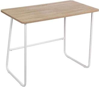 HERDASA Hispanohogar - Mesa Oficina O Despacho Patas Met&aacute;licas En Acabado Roble/blanco 76 Cm(alto)100 Cm(ancho)52 Cm(largo)