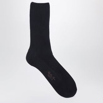 Loro Piana Navy blue socks in baby cashmere