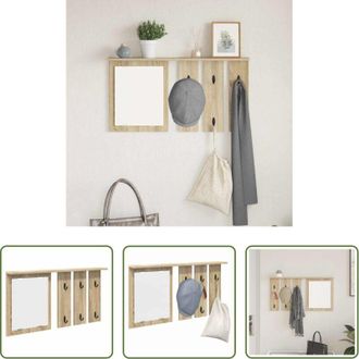 vidaXL vidaXL Appendiabiti per ingresso - Appendiabiti a muro con specchio rovere sonoma 85 x 10 x 45 cm
