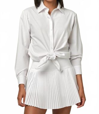 9 Two 5 Button Down Tie Shirt In White
