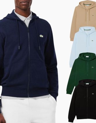 Lacoste Mens Lacoste Mens Fleece Hoodie Zip Up Organic Cotton - Green - Size: 42