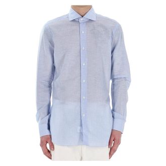 Barba Heldere Blauwe Maatwerk Overhemd - Heren - Casual Overhemden - Blauw - 2XL - Katoen - Overhemden