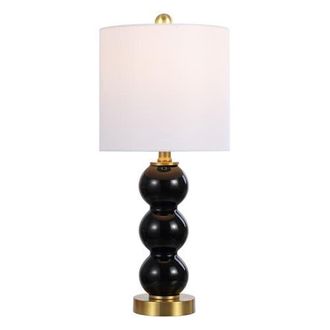 Jonathan Y Designs February Glass/Metal LED Table Lamp in Black/brass Gold at Nordstrom