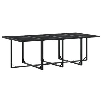 Berkfield Home Beautiful 9 Piece Garden Dining Set Black Poly Rattan