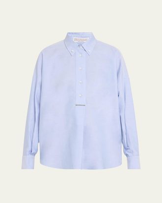 Brunello Cucinelli Cotton Oxford Button Down Shirt