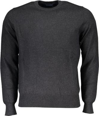 North Sails Grijze Polyamide Sweater met Logoborduursel - Heren - Ronde hals truien - Grijs - 2XL - Kasjmier - Truien & Vesten