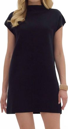 Entro Mock Neck Pullover Sweater Dress In Black