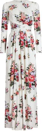 Dolce & Gabbana Abito lungo a fiori - Bianco
