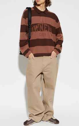 Represent Long Sleeve Polo, Mens, Brown