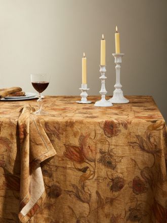 Lyria Tormento Linen Rectangular Tablecloth (138in/3.5m)