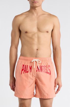 Palm Angels Logo Swim Shorts in Pink at Nordstrom Rack, Size Medium