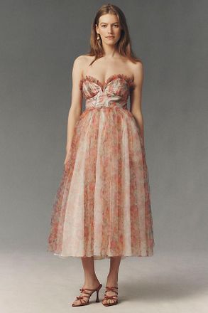 BHLDN Audrey Tulle Strapless Fit-and-Flare Maxi Dress