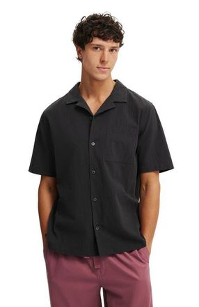Cotton On Mens Riviera Short Sleeve Shirt in Faded Black at Nordstrom, Size X-Small