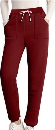 Generic Womens Fleece Lined Joggers Womens Fleece Lined Sweatpants with Pockets Plus Size 2024 Trendy Sweatpants Elastic Pants High Waist Pants Women