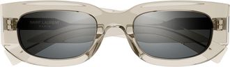 Saint Laurent 51mm Rectangular Sunglasses in Beige at Nordstrom