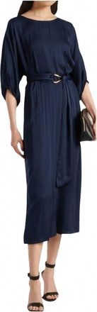 Velvet Laurel Midi Dress In Armour Blue