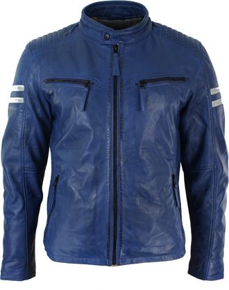 TruClothing Leather Biker Racing Jacket Short