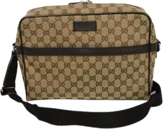 Gucci Pre-owned Cross Body Bags, female, Beige, Size: ONE SIZE Pre-owned Canvas Cross Body Bag