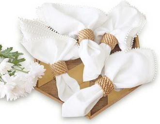 Solino Home Linen Dinner Napkins Set of 4, 20 x 20 - Maddie in White at Nordstrom