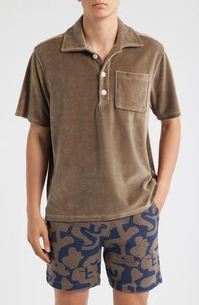 OAS Velour Polo in Morel Girona at Nordstrom Rack, Size Small