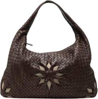 Bottega Veneta Pre-owned Shoulder Bags, female, Brown, Size: ONE SIZE Pre-owned Woven Hobo