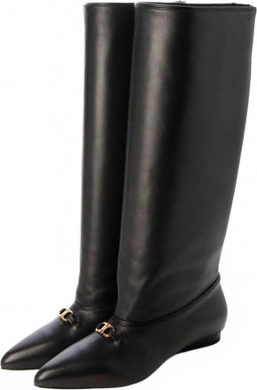 Ferragamo Womens Leather Boots In Black