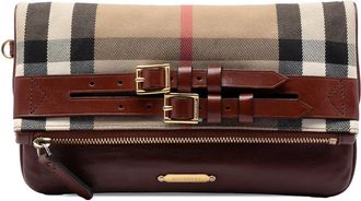 Burberry Pre-owned Burberry House Check Canvas and Leather Adeline Fold Over Wristlet Clutch Ladies ZSMG23VX2E08UJOX