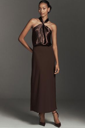 Bl^nk London Franzia Halter Twofer Maxi Dress