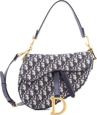 Dior Saddle Handbag with Strap Oblique Canvas Medium shoulder bag - Blauw