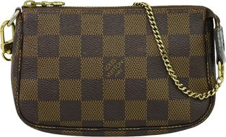 Louis Vuitton Pochette Accessoires Damier Brown Canvas Bag (Pre-Owned)