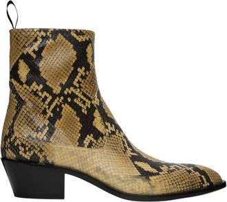 Bally Mens Gaiman Rhu Snake Embossed Leather Boots In Multi