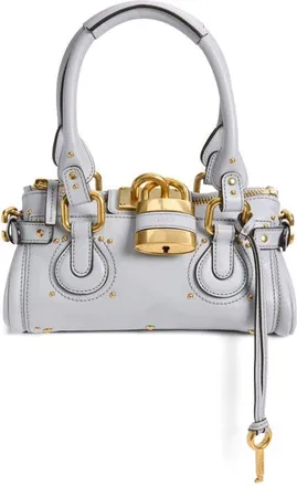 Chlo&eacute; Small Paddington Leather Satchel in Greyish Blue at Nordstrom