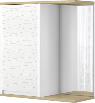 Vicco Armario con espejo de baño Livia, Blanco, 60 x 63 cm con espejo