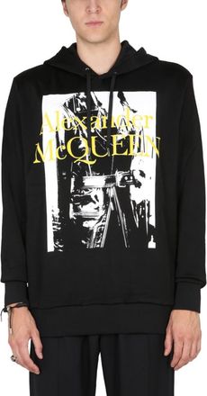 Alexander McQueen Black Graphic Hood Sweatshirt
