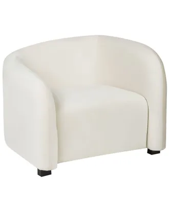 Beliani Poltrona Elegante E Moderna In Velluto In Velluto Bianco Sporco Veltada