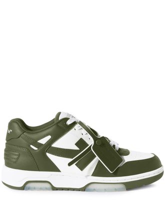 Off-white Mens Out of Office Low Top Trainers in Green Cotton - Size UK 6.5