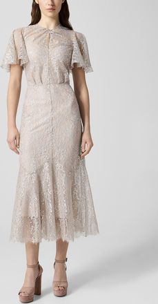 Erdem Womens Metallic lace dress