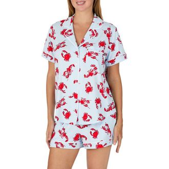 Kate Spade New York print short pajamas in Blue/lobster at Nordstrom, Size X-Small