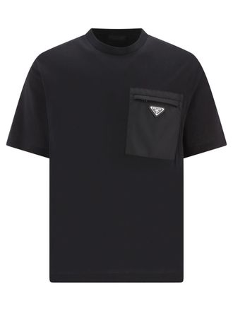 Prada Jersey Cotton And Re-Nylon T-Shirt