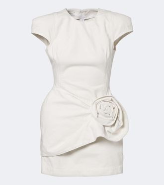 Magda Butrym Floral-appliqu&eacute; denim minidress