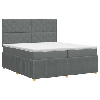 vidaXL Letto Box Spring Con Materasso Grigio Scuro 200 X 200 Cm Vidaxl