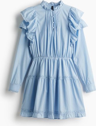 H&M Baumwollkleid mit Volants - Blue