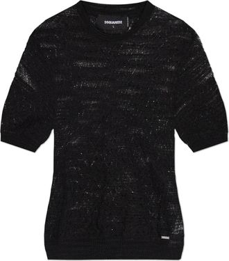 Dsquared2 Transparante Trui - Heren - Ronde hals truien - Zwart - XL - Truien & Vesten