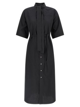 Christophe Lemaire Black Cotton Midi Womens Dress