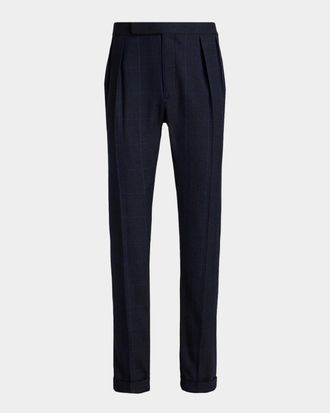 Ralph Lauren Purple Label Men & apos;s Gregory Hand-Tailored Cashmere Pleated Trousers