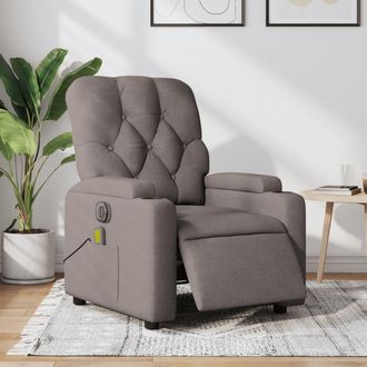 vidaXL Vidaxl - Sill&oacute;n Reclinable De Masaje El&eacute;ctrico Tela Gris Taupe