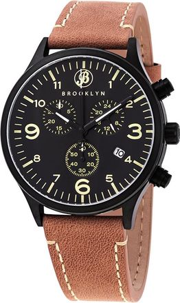 Brooklyn Watch Co. Bedford Brownstone II Quartz Black Dial Mens Watch