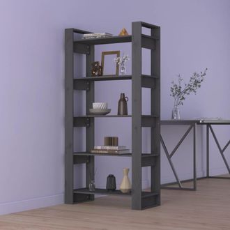vidaXL Vidaxl - Estanter&iacute;a/divisor De Espacios Madera Maciza Gris 80x35x160 Cm
