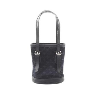 Louis Vuitton Pre-owned Bucket Bags, female, Black, Size: ONE SIZE Pre-owned Little Bucket Monogram Satin Handbag